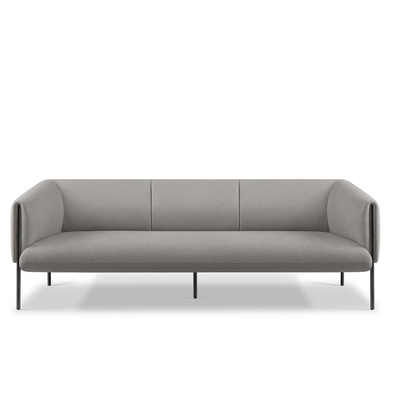 GRANDEUR Three Seater Modern Office Couch Soft Upholstery With Padded Armrest