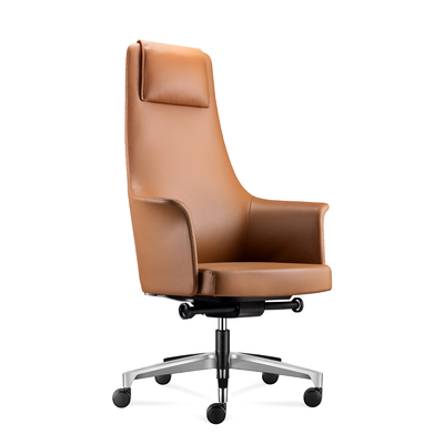 comprar Cadeira de escritório moderna de couro, cadeira de escritório executiva de couro castanho 360 graus online manufacture